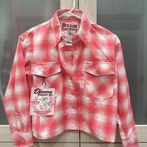 NWT The Valentine Pink DIXXON Crop Flannel Size Small